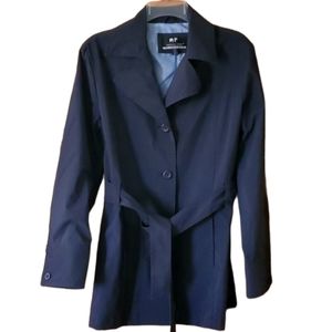 Marcelle Renee Outerwear Navy Raincoat Trench Coat Size‎ Medium